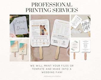 Print my Wedding program, Printing Service, Wedding printing, Wedding fan professional service for DIY weddings