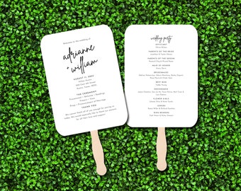 Custom Personalized Ceremony Programs assembled, Wedding favors, Wedding fan programs, Hand fans wedding program - Any colors