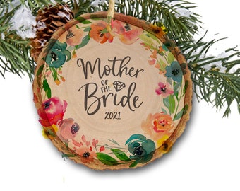 Mother of the Bride Daughter's Wedding for Mom Gift | Wedding Ornaments | Christmas Ornament | Thank you gift | Wedding Gifts | Rustic Wood