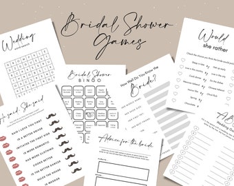 Canva Wedding Templates, Bridal Shower Games favors, Wedding Shower games, instant download, editable, printable