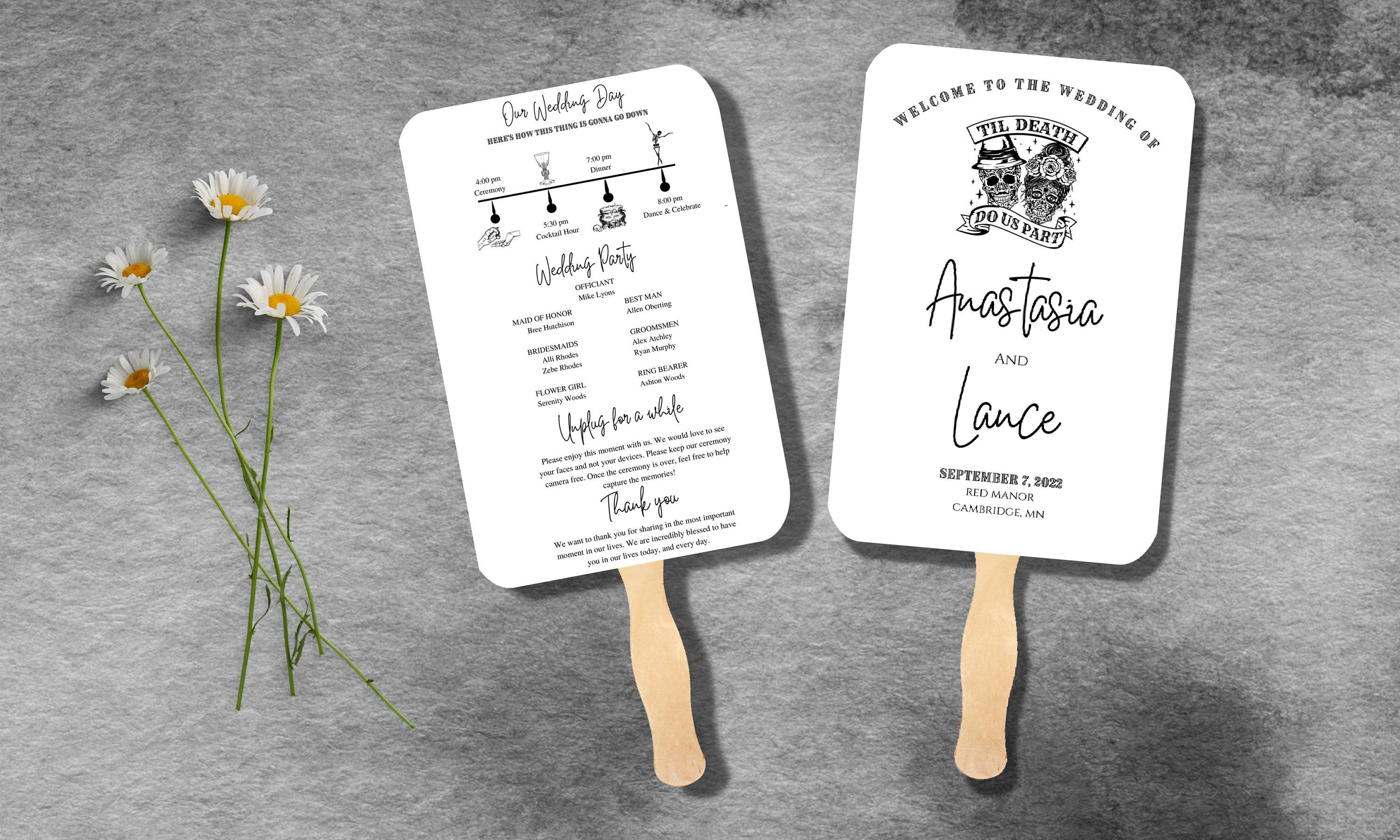 Til Death Wedding Fan Program Till Death Do Us Part Wedding Etsy