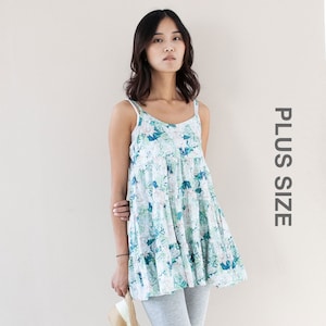 Padrão de costura em PDF para blusa regata MOCHA Jeevana Plus Size - 4 tipos de papel (A4, Carta EUA, A0, 36" x 48")