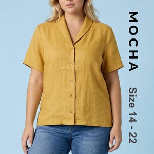 Bluse Schnittmuster | Kurviger Schalkragen Top PDF | Plus Size Damen Button Up Shirt Muster | Größen 14-22 Digital Download Print at Home