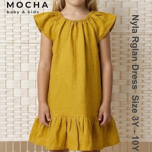 Girls Dress Sewing Pattern | Toddler Boho Dress PDF | Raglan Flutter Sleeve | Kids Ruffle Hem Dress Pattern | Size 3Y to 10Y