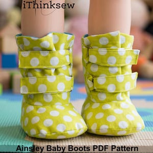 Patrón de costura en PDF para botines de bebé Ainsley / Botines con correa Ainsley / Zapatos de invierno para bebés (hazlo tú mismo) / Patrón de calzado para niños pequeños / Tallas US 1-5