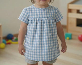 Clarita Girls Blouse Sewing Pattern PDF | Toddler Gathered Top Tutorial | Kids Short Sleeve Tunic | DIY Childrens Clothing | Sizes 3Y to 10Y