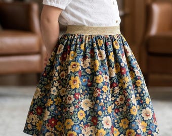 Ariel Girls Circle Skirt Sewing Pattern PDF | Toddler Vintage Skirt Tutorial | Easy Kids Full Skirt | DIY Clothes for Beginner Sewists