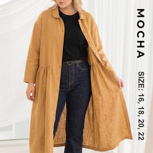 Curvy Fit Jett Shirt Dress PDF Sewing Pattern | Oversized Duster Jacket Tutorial | Curvy Fit Button Up Tunic | Womens Linen Dress DIY