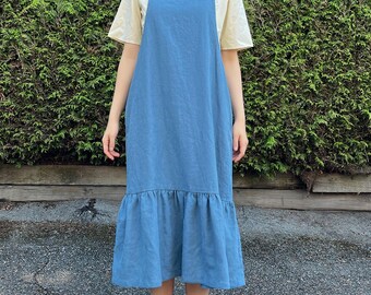 Perez Strap Dress PDF Sewing Pattern | Ruffle Slip Dress | Beginner Pinafore Dress Pattern for Women | Relaxed Fit Layering Sundress