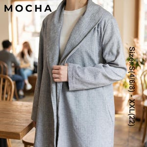 Juanita Shawl Collar Coat Sewing Pattern PDF | Minimalist Unlined Jacket Tutorial | Plus Size Outerwear Template | Sizes 4 to 22