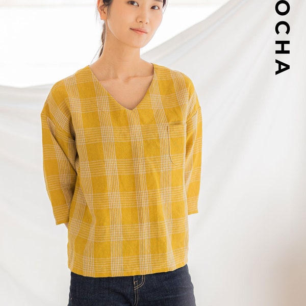 MOCHA Aniela Basic Drop Shoulder Top (2 Styles) PDF Sewing Pattern - 4 Kinds of Paper (A4, US Letter, A0, 36"x48")