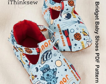 Bridget Baby Shoe Sewing Pattern PDF | Infant Booties Slipper Tutorial | DIY Toddler Footwear | T-Strap Newborn Shoes | Size 1-5 Pattern
