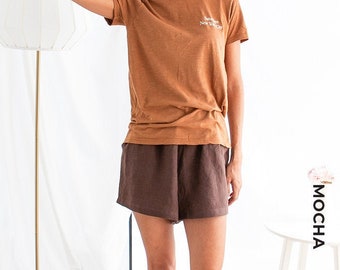 FARAH Elastic Waist Shorts (2 styles) Pdf Sewing Pattern | Womens Linen Shorts | Beginner Loungewear Pattern with Pockets | Summer Clothing