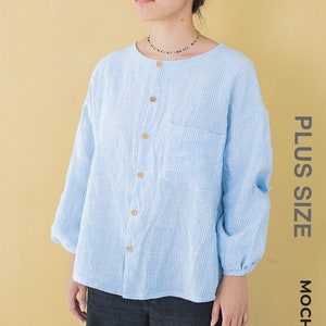 Blusa MOCHA Paulina Plus Size Molde PDF - 4 tipos de papel (A4, Carta EUA, A0, 36"x48")