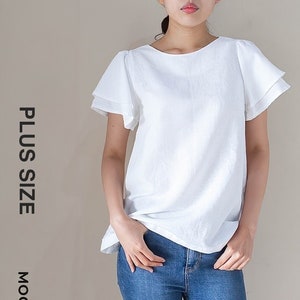Blusa de manga dupla MOCHA Plus Size Plus Size PDF Padrão de costura - 4 tipos de papel (A4, US Letter, A0, 36"x48")