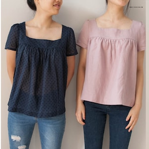Shiloh Women's Blouse PDF Sewing Pattern - Large Paper Printshop File Included