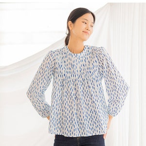 Blusa Belle Pintuck - Molde de Costura em PDF - 4 Tipos de Papel (A4, Carta EUA, A0, 36" x 48") [MOCHA]
