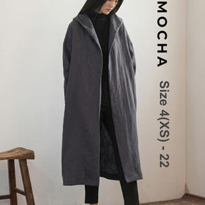 Hooded Coat Sewing Pattern | Women's Long Linen Jacket PDF | Beginner Duster Coat Pattern | Felix Plus Size Outerwear Tutorial Size 4 to 22