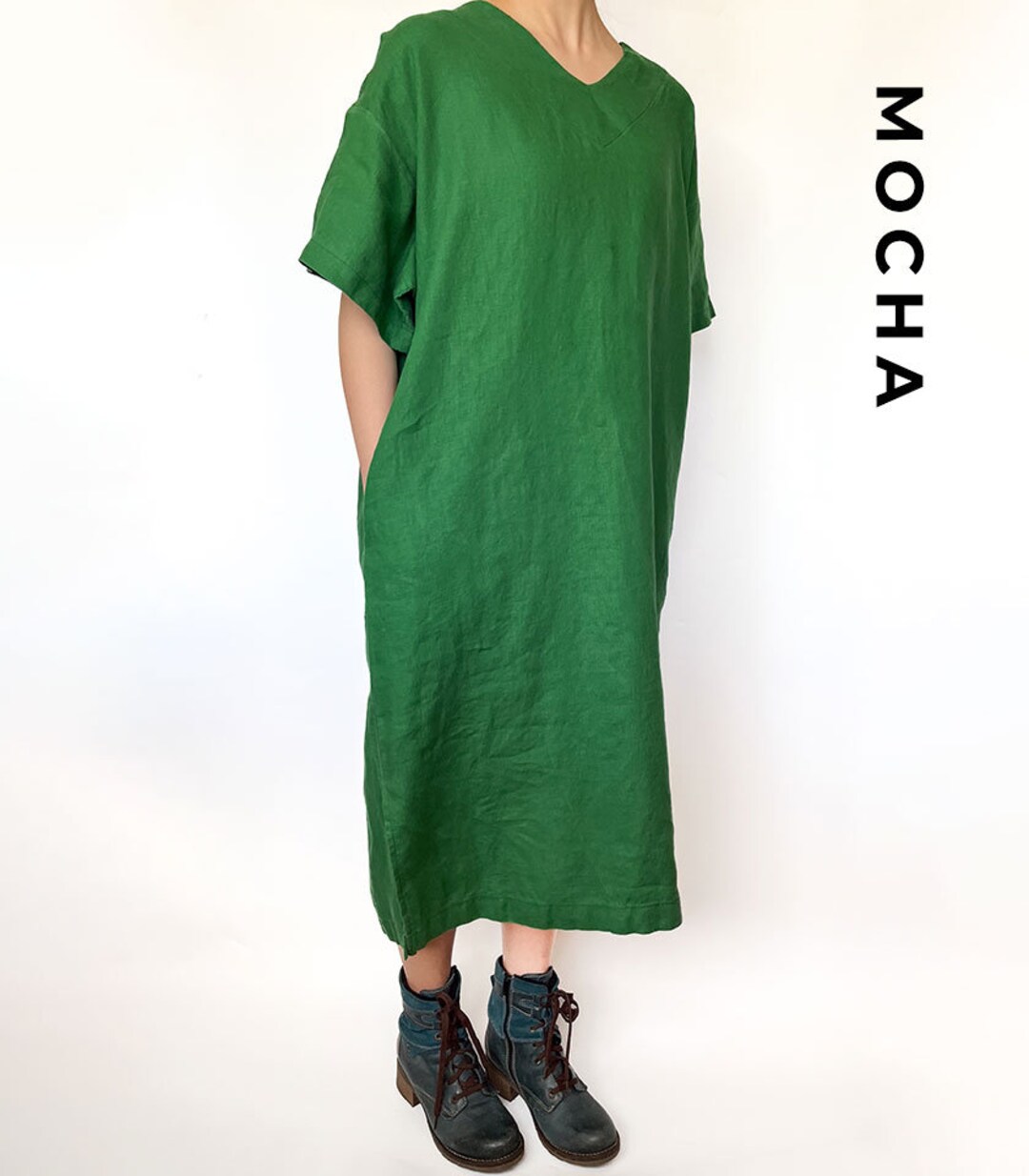 MOCHA Bronte V-neck Long Tunic PDF Pattern - 4 Kinds of Paper (A4, US ...