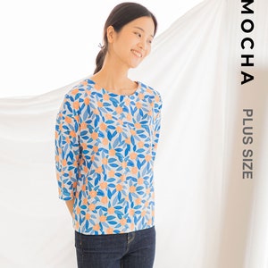 MOCHA Aniela Top básico de ombro caído plus size (2 estilos) Padrão de costura em PDF - 4 tipos de papel (A4, carta dos EUA, A0, 36 "x 48")