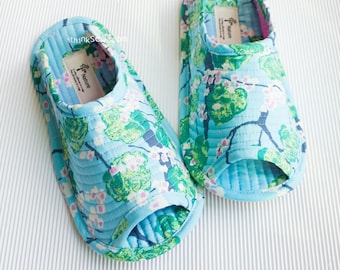 Amber Womens Slipper Sewing Pattern PDF | DIY House Shoe Slide Pattern | Open Toe Quilted Slippers with Video Tutorial | Sizes 5 to 11