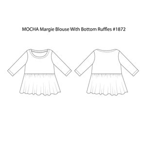 MOCHA Margie Blouse With Bottom Ruffles PDF Sewing Pattern 4 Kinds of PaperA4, US Letter, A0, 36x48 image 3