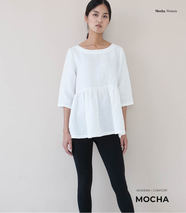 MOCHA Margie Blouse With Bottom Ruffles PDF Sewing Pattern 4 Kinds of PaperA4, US Letter, A0, 36x48 image 2