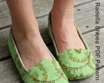 Womens Moccasin Pattern | PDF Sewing Pattern for Indoor Slippers | Fabric Shoe Tutorial | Intermediate DIY Crafts | Sizes 5 to 11
