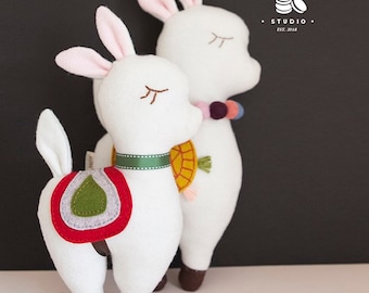 Llama Plush Sewing Pattern PDF | Stuffed Animal Toy Tutorial | DIY Soft Alpaca Doll | Felt Nursery Decor Craft | Baby Shower Gift Template