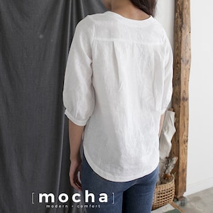 MOCHA Lillie Blouse PDF Sewing Pattern 4 Kinds of PaperA4, US Letter, A0, 36x48 image 5
