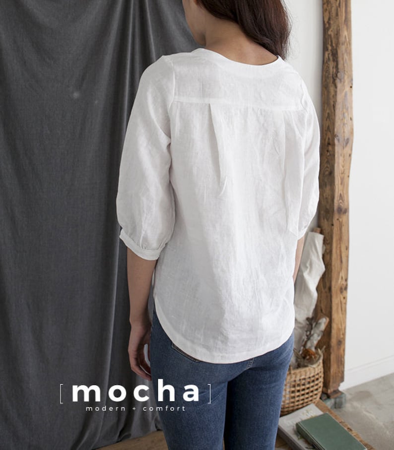 MOCHA Lillie Blouse PDF Sewing Pattern 4 Kinds of PaperA4, US Letter, A0, 36x48 image 5