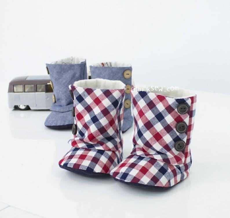 Baby 3 Button Boots PDF Sewing Pattern Etsy Canada