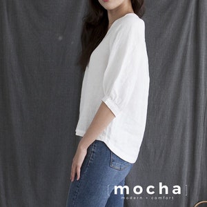 MOCHA Lillie Blouse PDF Sewing Pattern 4 Kinds of PaperA4, US Letter, A0, 36x48 image 4