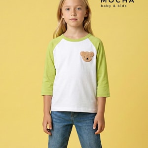 Patrón de costura en PDF para camisetas raglán unisex Logan (3 a 7 años) / Camiseta de béisbol / Camisa de punto jersey para niños (descarga digital)