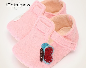 Taylor Felt Baby Booties Pattern | Baby Shoe Sewing PDF | Infant Slipper DIY Tutorial | Soft Sole Newborn Shoes | Craft for Expecting Moms