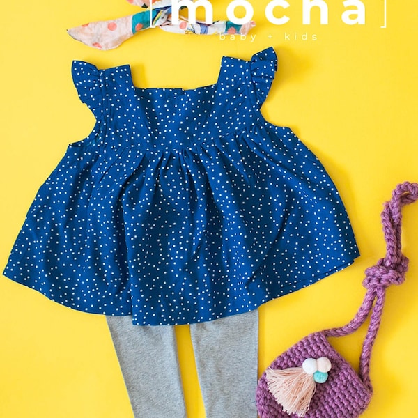 Baby Girl Dress Sewing Pattern | Fay Toddler Blouse PDF | Ruffle Sleeve Summer Top | Infant Clothes Tutorial | Sizes 3M to 24M