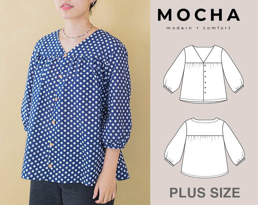 iThinksew - Patterns and More - MOCHA Zia Peter Pan Collared Blouse PDF  Pattern
