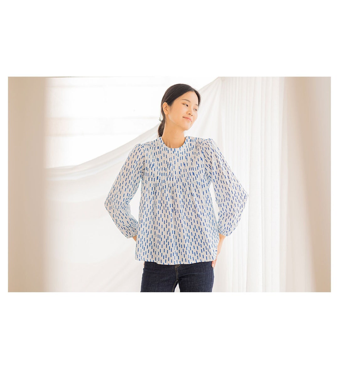 LE CIEL BLEU - LE CIEL BLEU / Pintuck Blouse(アイボリー)の