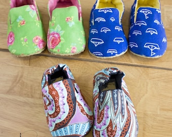 Mason Baby Shoe Sewing Pattern PDF | Soft Sole Slip On Booties | Infant Shoe Template Sizes 1-5 | Elastic Heel Baby Footwear DIY