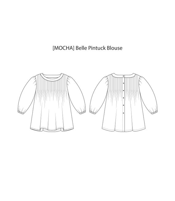 MOCHA Belle Pintuck Blouse Curvy Fit PDF Sewing Pattern - 4 Kinds