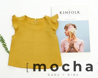 Kids Blouse Sewing Pattern | Girls Ruffle Top PDF | Toddler Summer Shirt Pattern | Cap Sleeve Pattern | Sizes 3Y-10Y | Zoie Blouse