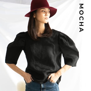 Blusa de manga bufante MOCHA Clay PDF Pattern - 4 tipos de papel (A4, US Letter, A0, 36"x48")