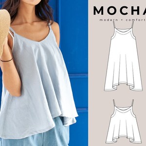 MOCHA Plus Size Tilly Tank top & Dress PDF Sewing Pattern - Large Print File Included (A0, 36" X 48")