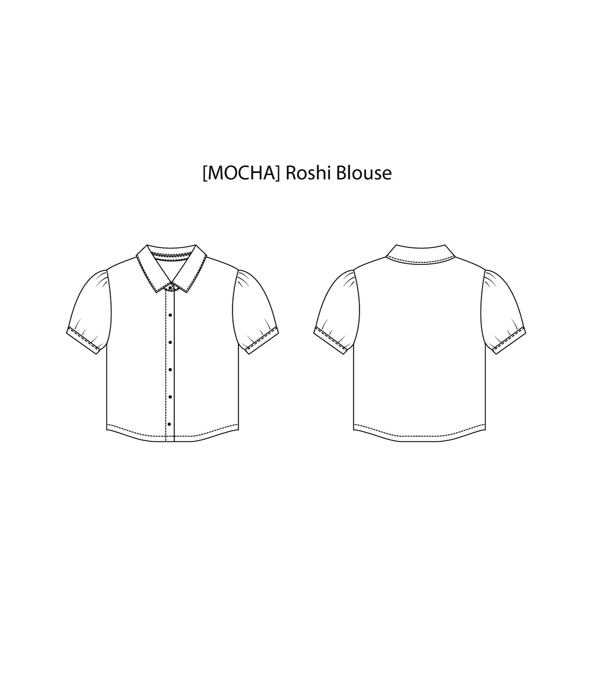 Puff Sleeve Blouse Sewing Pattern | Roshi Button up Shirt PDF for Women ...