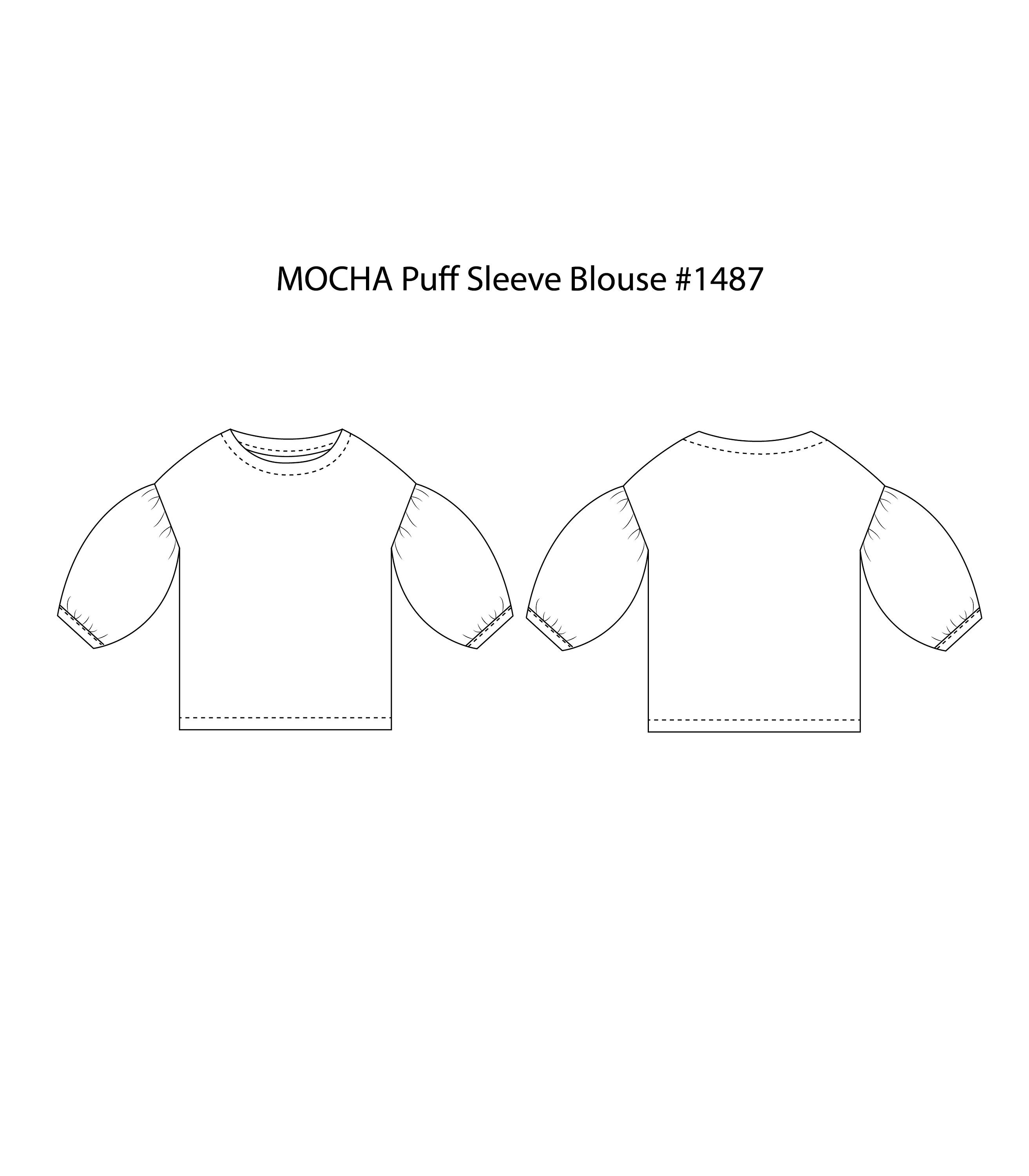 Puff Sleeve Blouse PDF Sewing Pattern - Large Paper Printshop File ...