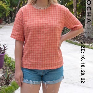 Patrón de costura en PDF para blusa Shae con hombros caídos / Patrón digital de blusa holgada de tallas grandes (tallas 16-22) / Camisa casual para mujer / Costura fácil para hacer tú misma