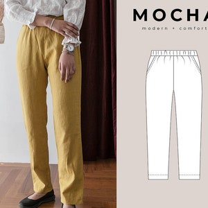 Calça MOCHA Jia (2 estilos) Padrão PDF - 4 tipos de papel (A4, Carta dos EUA, A0, 36"x48")