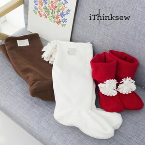 Women Fleece Boot PDF Sewing Pattern | DIY Slipper Boots US Size 5-10 | Cozy Winter Bootie Tutorial | Holiday Stocking Craft Pattern