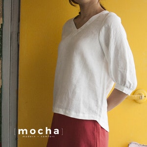 MOCHA Lillie Blouse PDF Sewing Pattern 4 Kinds of PaperA4, US Letter, A0, 36x48 image 3