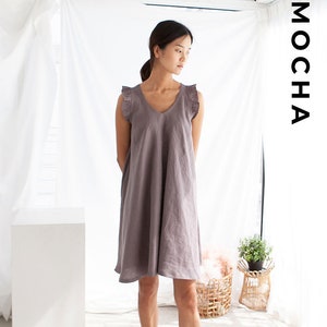 Blusa e vestido MOCHA Yanis com babados e manga curta - Molde de costura em PDF - 4 tipos de papel (A4, Carta EUA, A0, 36" x 48")